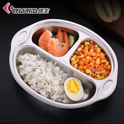 Stainless Steel 5 Meal Compartments Cafeteria Serving Tray  School Container Lunch Bento Box