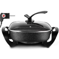 Square Household Nonstick Smokeless Multifunctional Barbecue Electric Grill Pan Hot Pot Steamer